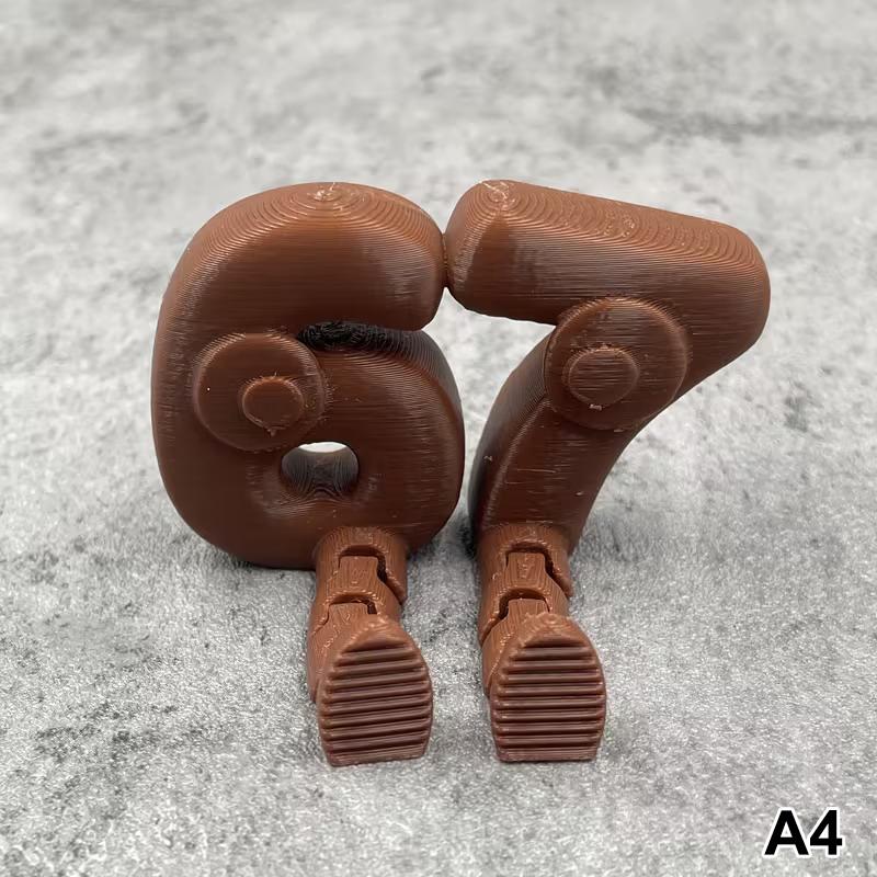 67-Number Character Decoration With Flexible Joints 67 Statue Internet Meme Figurine Unique Home Office Desk Decor Stress Relief