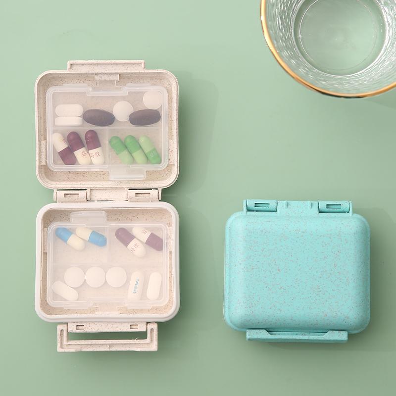 Pill Box Organizer Container 6 Grids Travel Case Tablets Plastic PP Drug Vitamin Capsule Holder Double Dustproof 4pc/lot