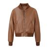 Damen Lederjacke Damen Herbst und Winter Neu Stehkragen Lokomotive Pilot Jacke PU Straße Kurzes Oberteil