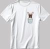 Dog Pocket Print T-Shirt, Unisex Style K119