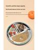Children's Feeding Tableware Set: Stainless Steel Divided Plate with Food-Grade Silicone Suction Bowl and Spoon