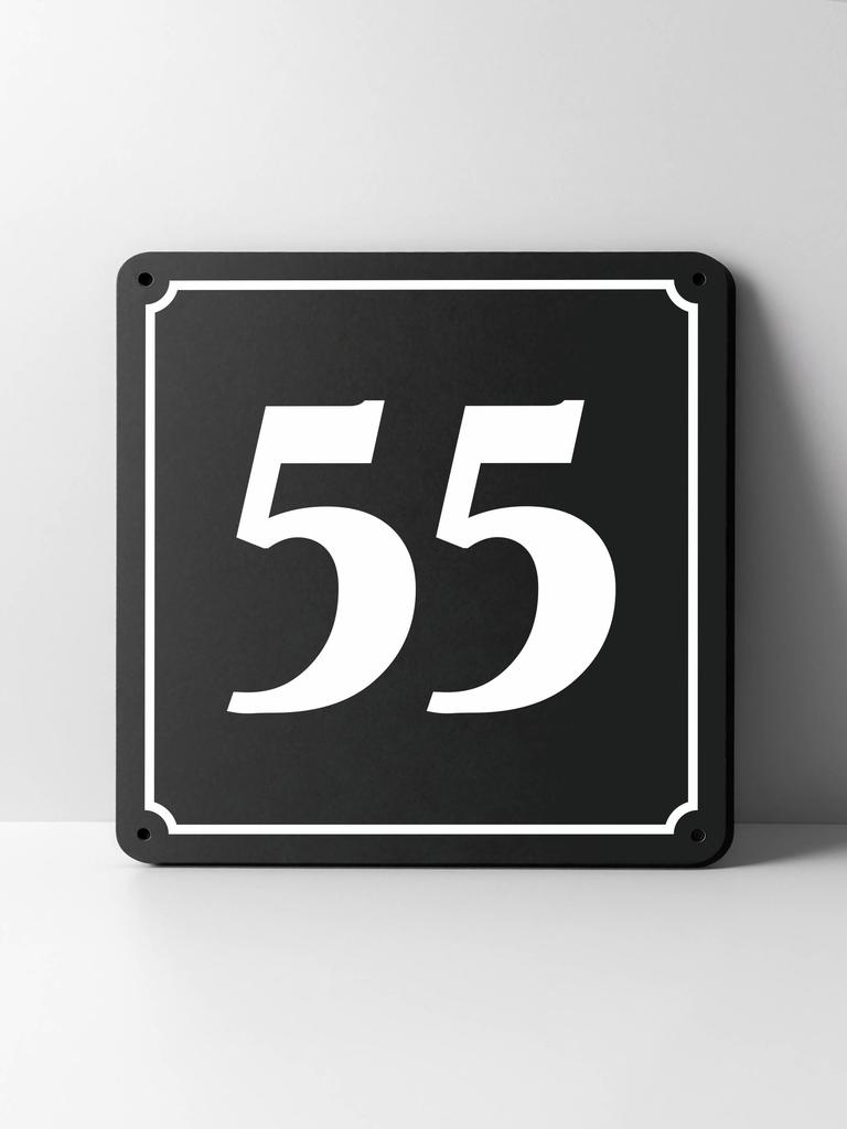 Metal House Number Sign, Black White Contrast, Outdoor Wall Decor for Home Street