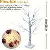 24 LED Easter tree, birch tree adjustable branches 3AA and USB power supply, bedroom decorative tree light 60cm