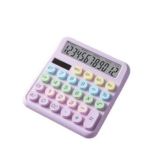 Desktop Calculator Colorful Large LCD Display 12 Digits Big Buttons Standard Size Type Tax Accounting Desk Office Home Business Use (batteries Not