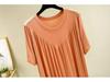 Summer Plus Size Modal V-Neck Pleated Dress - Casual Loose Short Sleeve Sleepwear