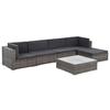 VidaXL Garden Furniture Set 6 Pcs with Cushions Wicker Resin Grey
