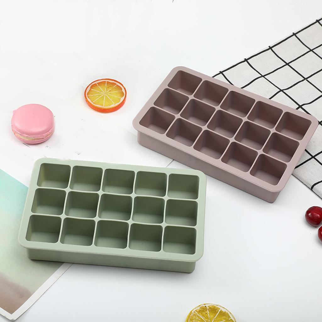 Ice Cube Trays Premium Silicone Ice Cube Moulds with Lid Flexible BPA-Free for Chilled Drinks Whiskey Cocktails Reusable