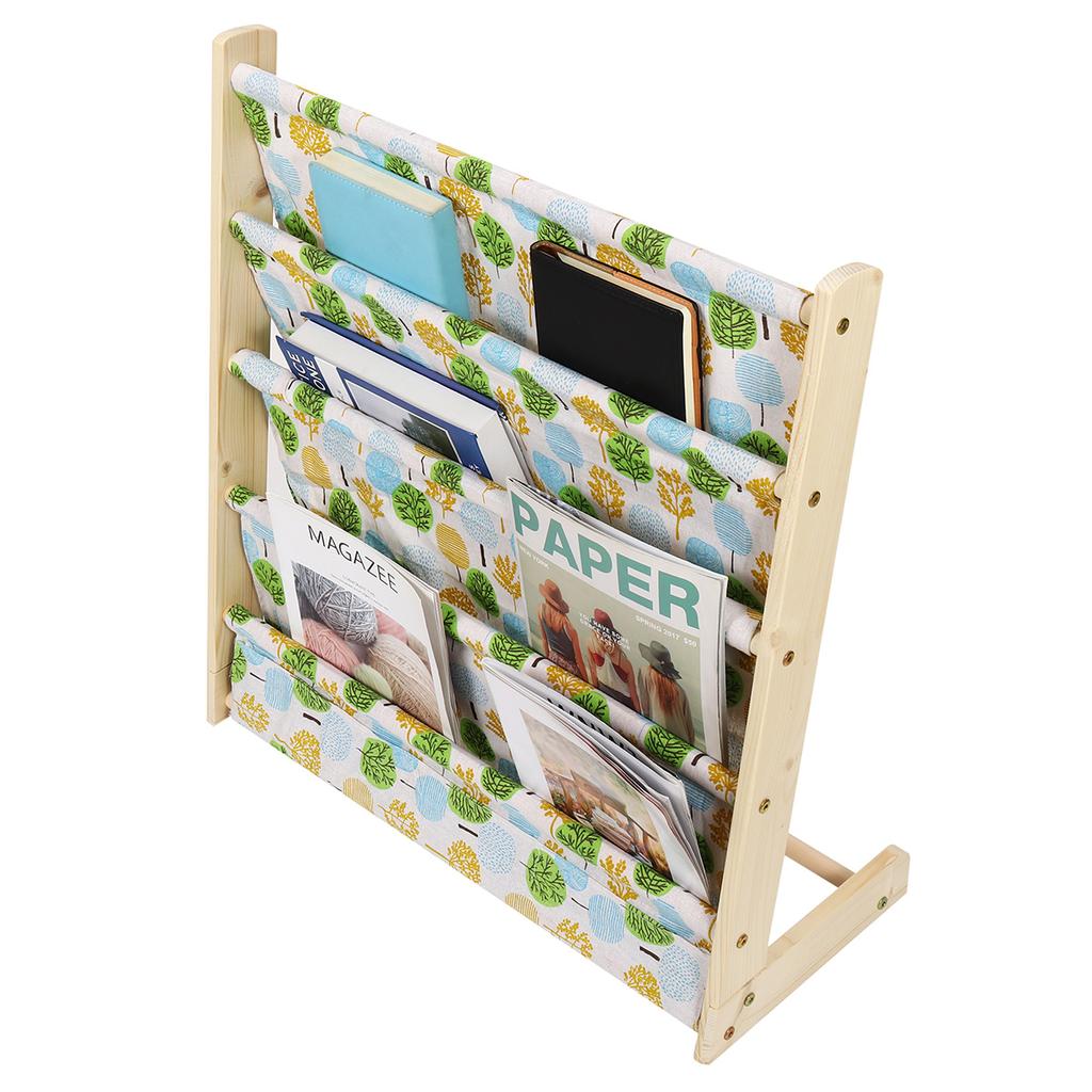 Buy 26" 5 Tier Kids Book Shelf Sling Storage Rack Organizer Bookcase