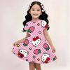2026 Girl Short-Sleeved Dress Cute Kuromi Hello Kitty print Skirt Summer New Clothes Original Brand Clothing Children's sleep