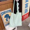 Summer new fairy bag yellow bubble plaid shoulder bag Japanese small fresh student cloth bag thin