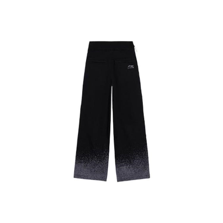 Li-Ning Embroidered Letter Loose Casual Sports Pants Women Bottoms Black AKXS096-4