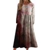 Women's Casual -neck Halloween Print Mid-length Dress Long-sleeved Dress With Pocket