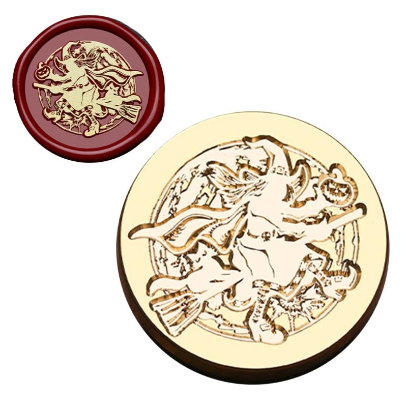 Pumpkins Sealing Wax Stamp Halloween Series Wax Seal Stamp Brass Head Seal Stamp for Scrapbooking Invitations Decoration