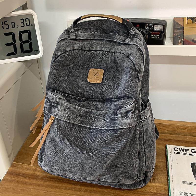 Children's Schoolbags Elementary School Students Junior High School Girls High School Students Denim Backpacks