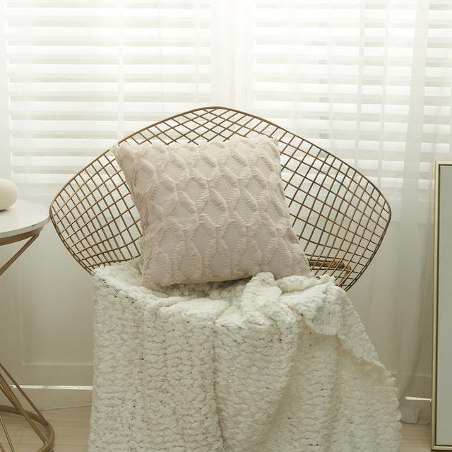3D Rhombus Plush Pillow Cover Geometric Decorative Throw Pillow Case Soft Cozy Bed Sofa Cushion Cover Nordic Home Spring Decor