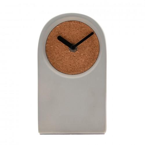 Interval Porcelain & Cork Desk Clock - Grey
