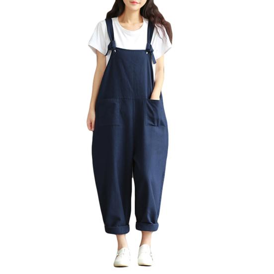 Vintage Women's Jumpsuit Bib Cargo Pants Harem Oversized Overalls Dungaree