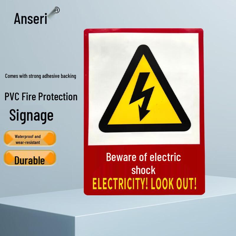 Ansell PVC  Caution Electric Shock  Warning Sign