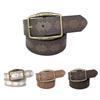 Vintage Antique Buckle Belt for Jeans Dress Women Engraved PU Leather Waist Belt