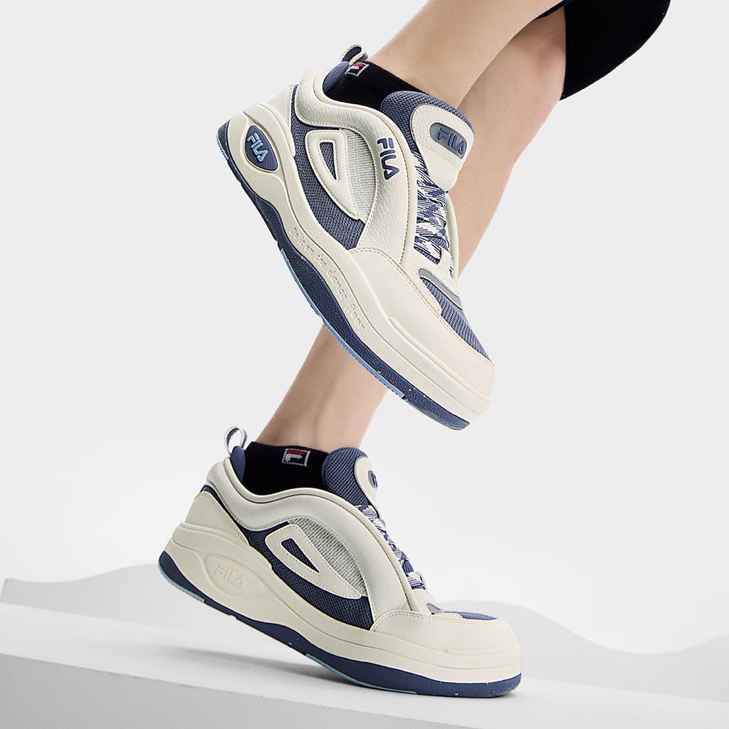 New FILA MIX 2 Quick Dry And Wear Resistant Low Top Skateboard Shoes Men's White Blue F12M432202FGF