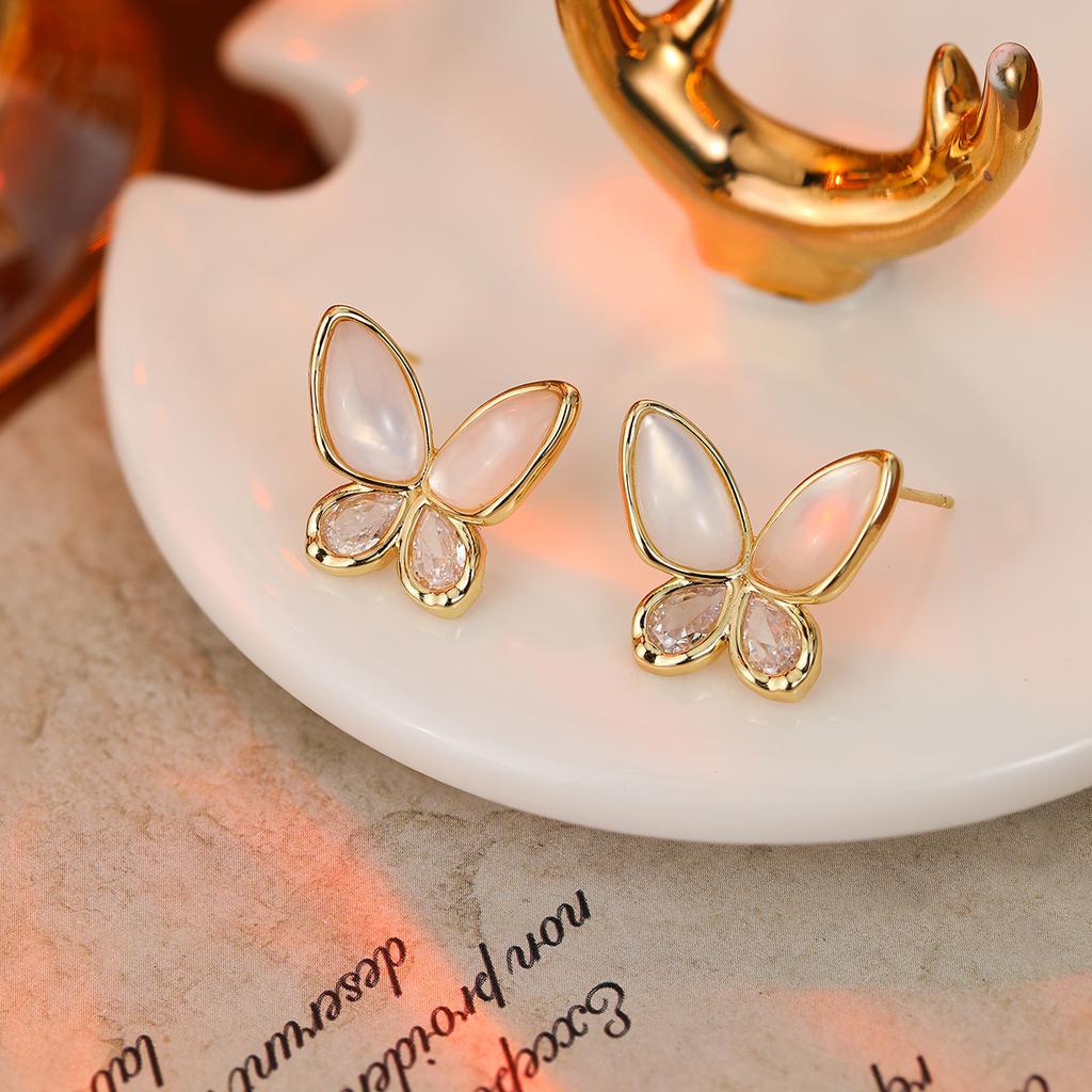 Hochwertiger Luxus Natürliche Muschelohrstecker S925 Silbernadel Ohrringe Leichter Luxus High-End Stil Temperament Ohrringe Frauen