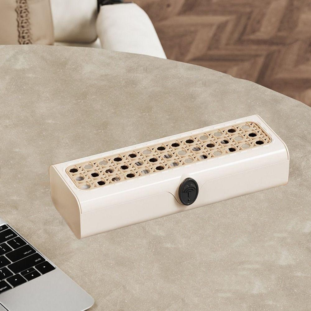 Plastic Date Cable Storage Box Rattan Weave Style Charging Cord Management Case  Office