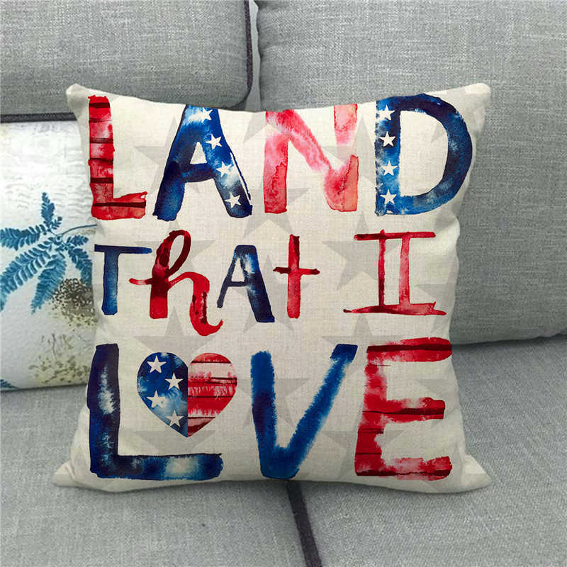 American Flag Declaration Of Independence Digital Printing Short Plush Pillow Covers For Sofa Office Cushion Cover Home Goods