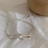 PANJBJ 925 Sterling Silver Geometry Bracelet for Women Hollow Out Minimalism Versatile Chain Hip Hop Jewelry Gift Dropshipping