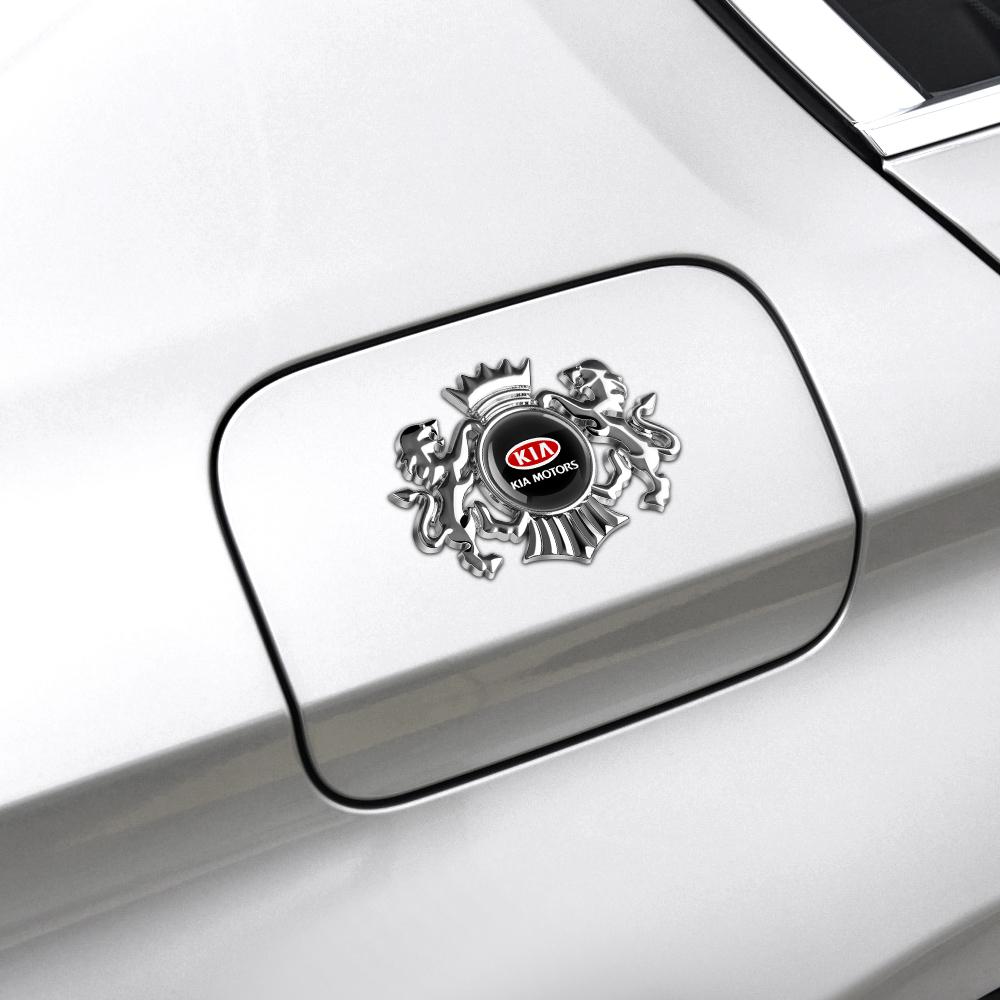 3D Metal Lion Crown Emblem Body Side Fender Trunk Sticker For Kia Sportage Rio 3 Soul Picanto EV6 Cerato Niro Telluride Seltos BY7