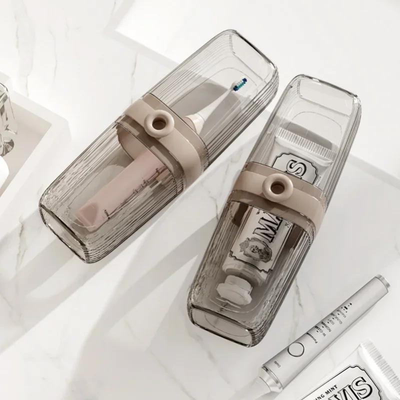 Toothbrush Travel Containers Transparent Toothpaste Holder Storage Case Travel Camping Organizer Kit Toiletries Storage Box