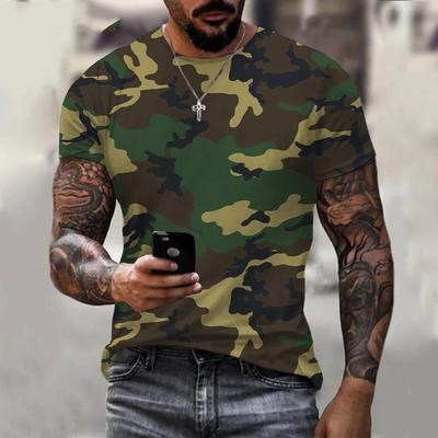 Kol Kamuflaj 3D T-shirt Erkek Kadın Açık Yaz Moda Rahat O-boyun Kısa Kollu Harajuku Streetweather Spor Askeri Tee
