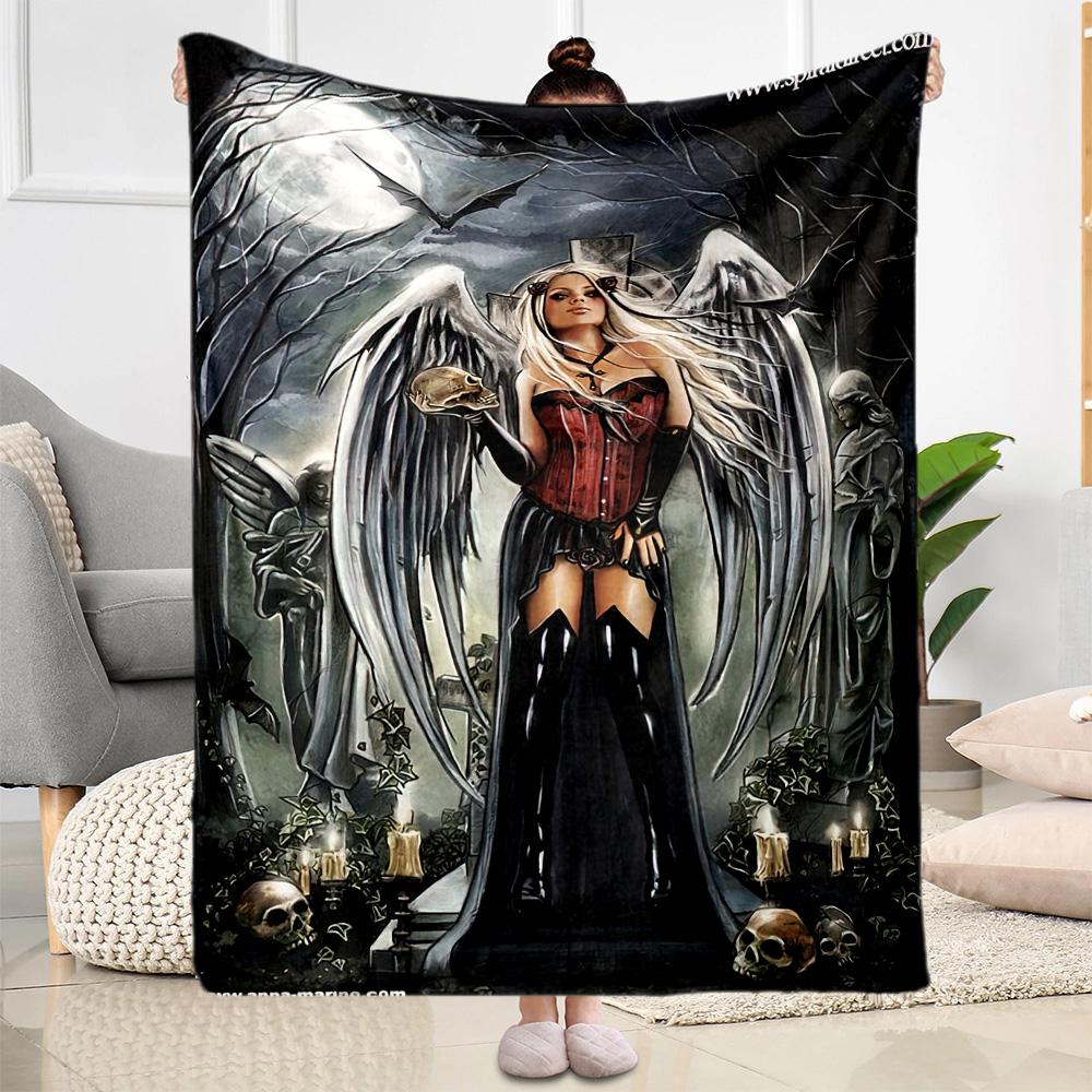Gothic Style Blanket Ultra-Soft Perfect for Sofa Seaside Office Chair for All Occasions Digital Print Ideal Gift For Birthday Valentine'S Day