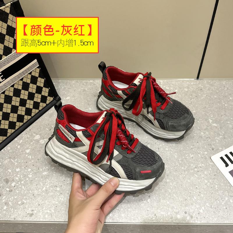Thick-soled Little Dad Shoes Women's 2025 Autumn New Light Luxury Explosion Casual Fashion Heightening Sports Shoes