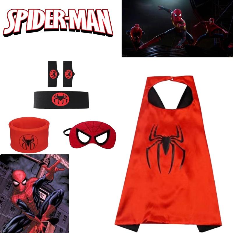 Spider-man Heldenumhang und Maske Halloween Cartoon Anime Launcher Handschuh Uhr Set