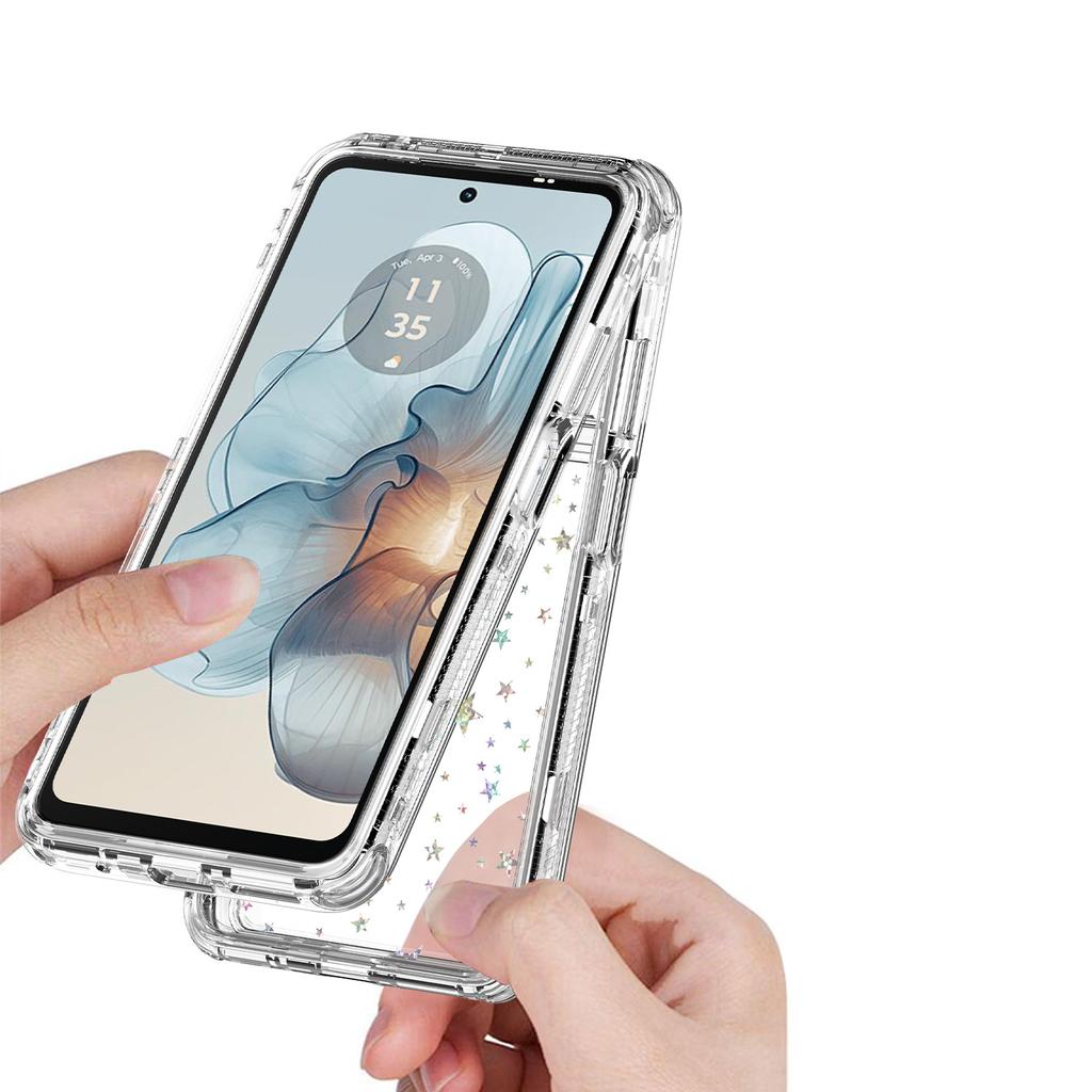 For Motorola Moto G24 Power Case Precise Cutouts Acrylic TPU Clear Phone Cover with Laser-printed Film