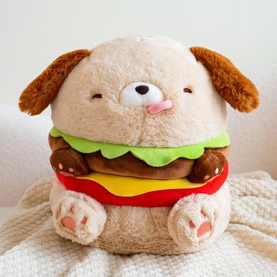 Cartoon Hamburger Dog Plush Pillow Creative Food Bread Toast Stuffed Toys Creative Home Sofa Floor Cushion Great Gift Present