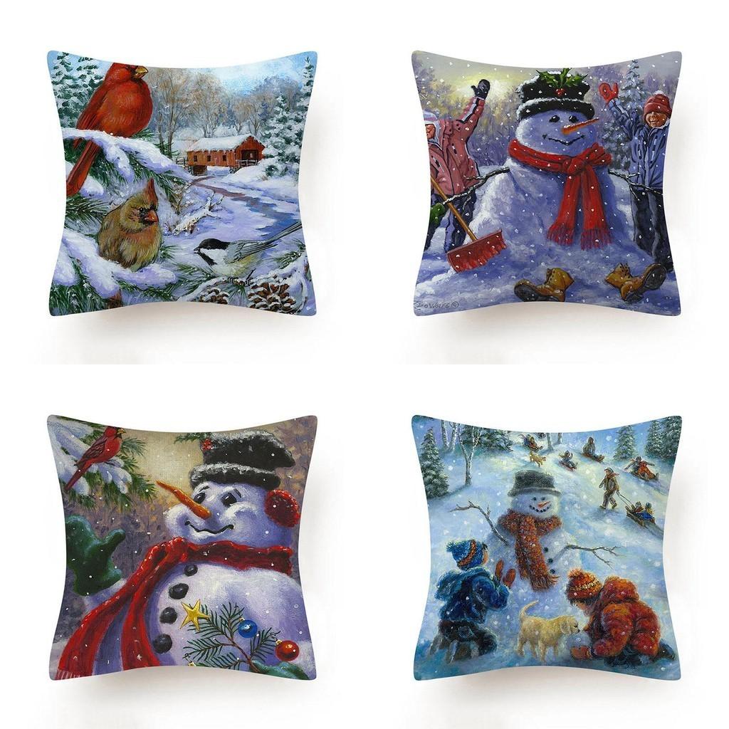 Stylish And Unique Christmas Snowman Pillow Case Perfect For Holiday Home Decor