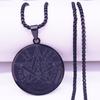 Je Tetragrammaton Hebräisches Pentagramm Edelstahl Halsketten für Männer Goldfarbe Männliche Kette Schmuck colar masculino N1163S