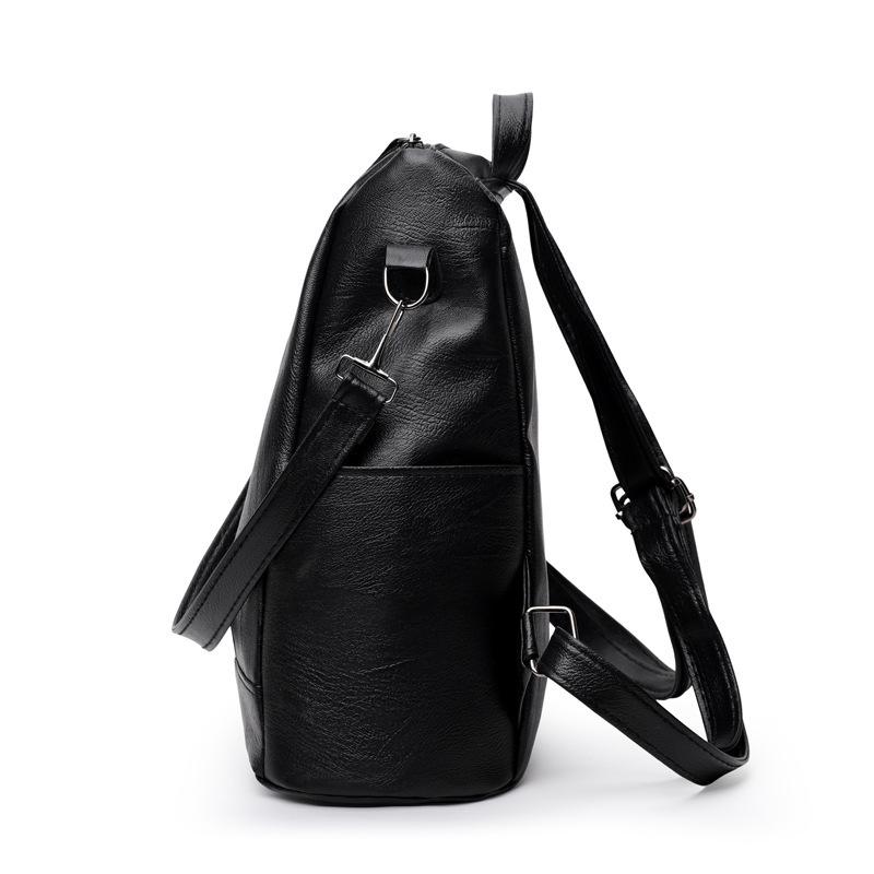 Women’s PU Leather Backpack Purse Convertible Shoulder Bag Fashion Travel Daypack Large Capacity Casual School Backpack with Double Zipper