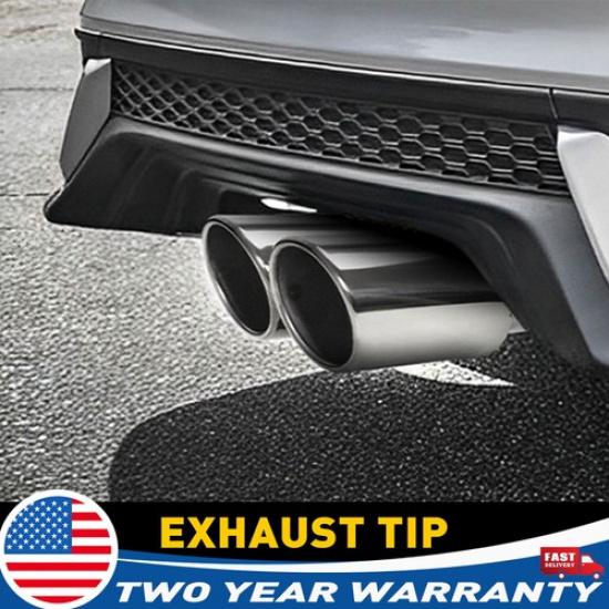 Car Tip Exhaust Pipe Rear Tail Throat Muffler Stainless Steel Round Accessories