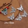 Retro Tibetan Silver Butterfly Pendant: Necklace, Bracelet, Hairpin - DIY Ancient Style Jewelry Accessories