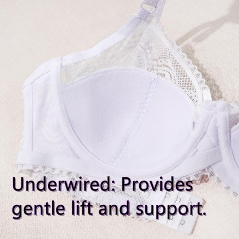 Damen Dekolleté-BH Flora Lace Sexy Hot Unterwäsche Dünner BH mit Bügel 34C-44C Cup Dessous