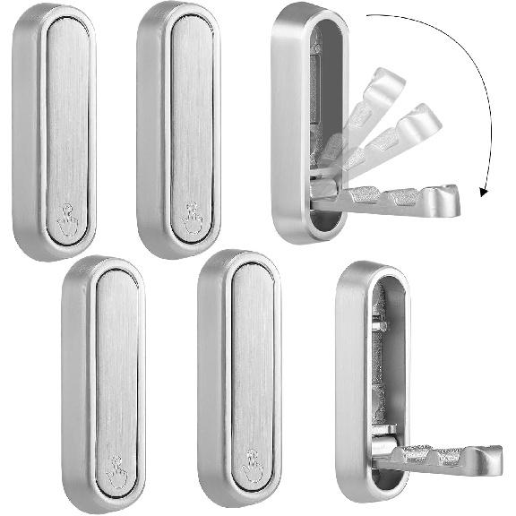Folding Coat Hooks, 2 Pcs Foldable Gold Wall Hooks Heavy Duty Foldable Hook Bathroom Towel Hooks Robe Hooks Wall Mounted for Hanging Coat Towels