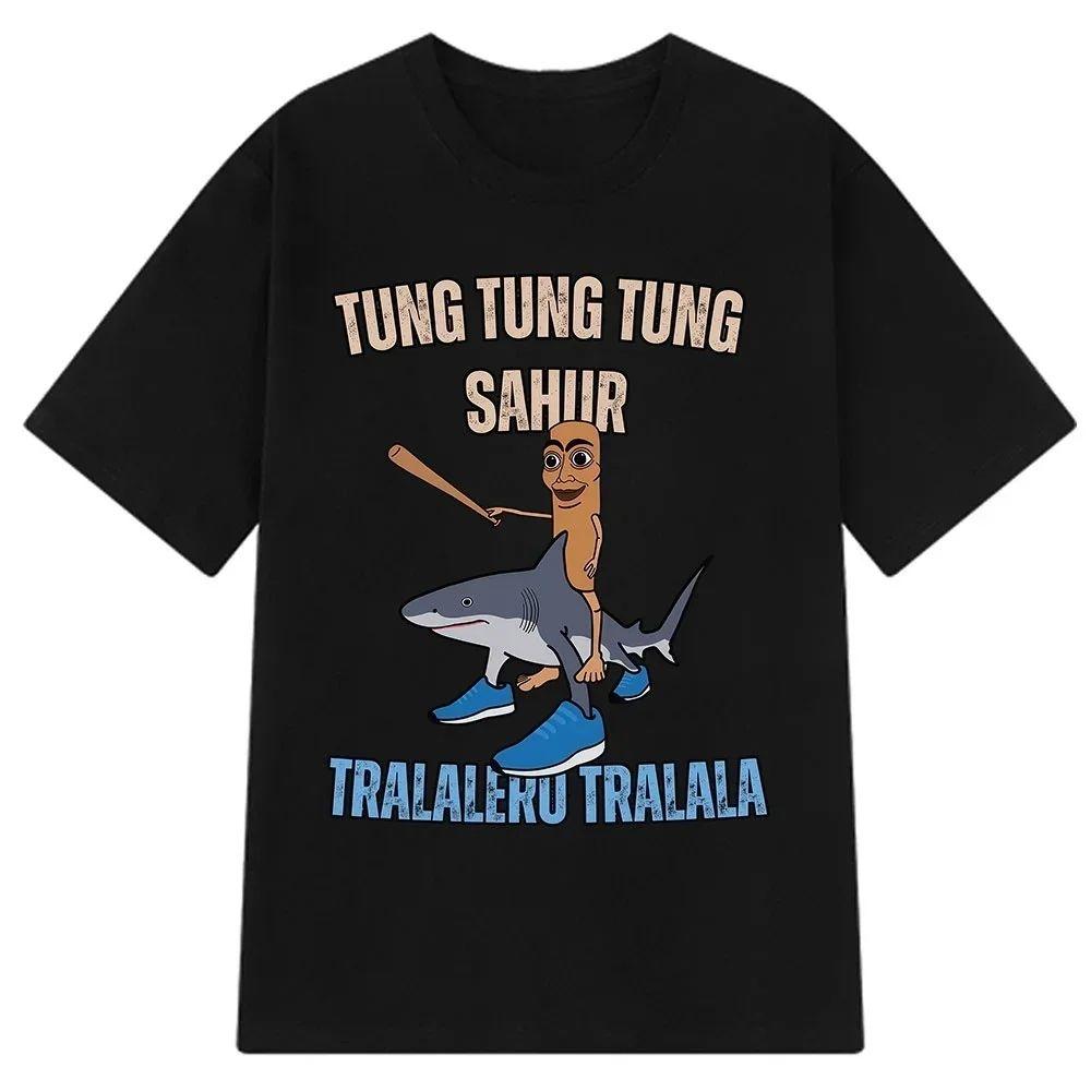 Bombardiro Crocodilo Italian Brainrot Meme T-Shirt Men's Women's Short Sleeve Cotton Tees Funny Graphic Y2k T-shirt Summer Tops