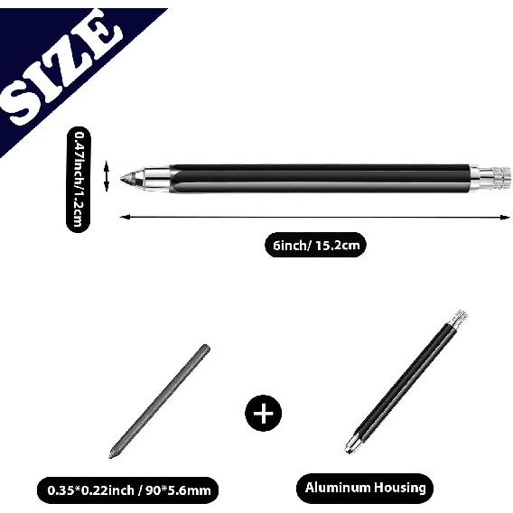 Outus 3 Pcs 5.6 Mm Lead Holder Mechanical Pencils Sketch Up Automatic Clutch Graphite Pencil with Built-in Sharpener Lead Pencil For Construction,