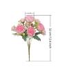 Neuer 32cm Pfingstrosenstrauß 3D 5 Köpfe Seidenblume Kleine Knospe Real Touch Kunstblume Hochzeit