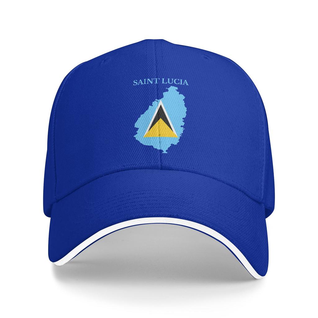 Saint Lucia Flag Baseball Cap  Outdoor Gym Breathable Trucker Hat Men Women Y2k Cool Custom Logo Snapback Cap