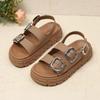 Women's Summer Beach Vacation Fashion Double-Buckle Design Comfortable Trendy Versatile Indoor Outdoor Bohemian Style Sandals
