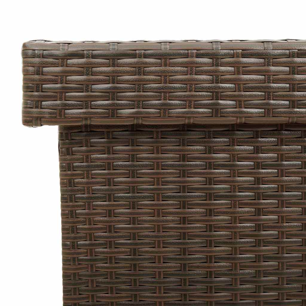 Garden Storage Box with Wheels Brown 160x55x75 cm Poly Rattan