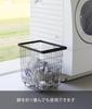 Yamazaki Tower Folding Laundry Basket with W41 x D30 x legs Reduces Back Product 1463 Legs, Black, Dimensions H41.5cm (with folded), Strain, Number